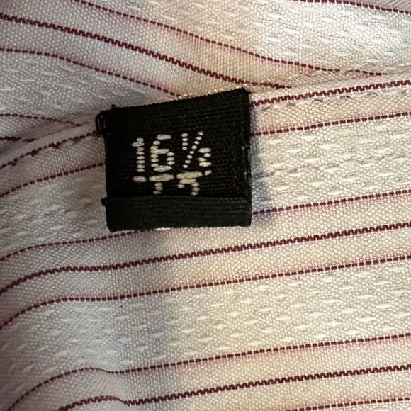 Paul Smith London Gray/White/Burgundy Stitch LS Dress Shirt in Size 42 (16.5) - Picture 3 of 9